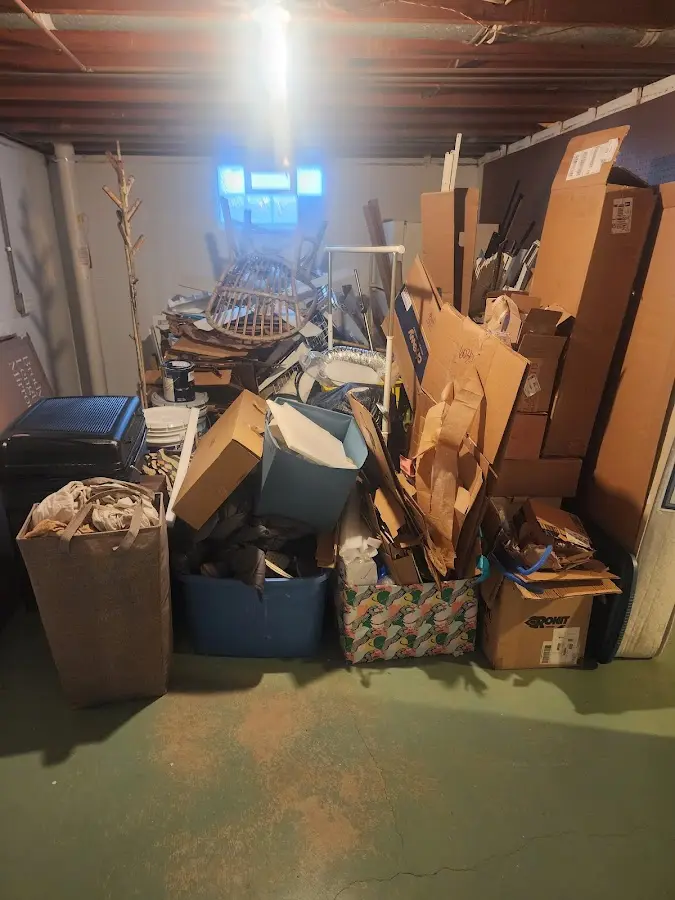 Roll-off dumpster container at job site for Cleanout Dumpster Rental in North Beaver